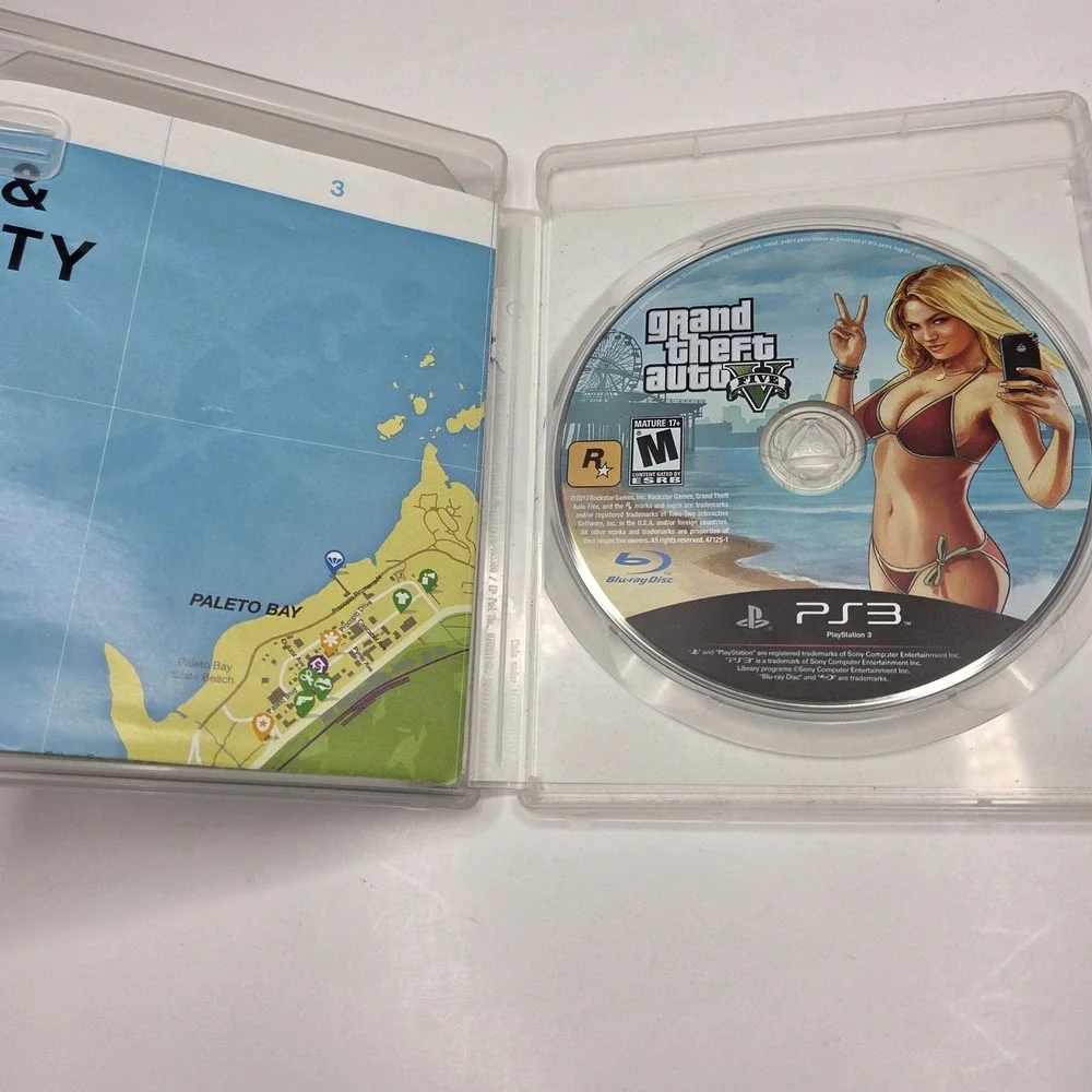 Rockstar Grand Theft Auto V GTA 5 PS3 Sony PlayStation 3 Game Map Manual Tested